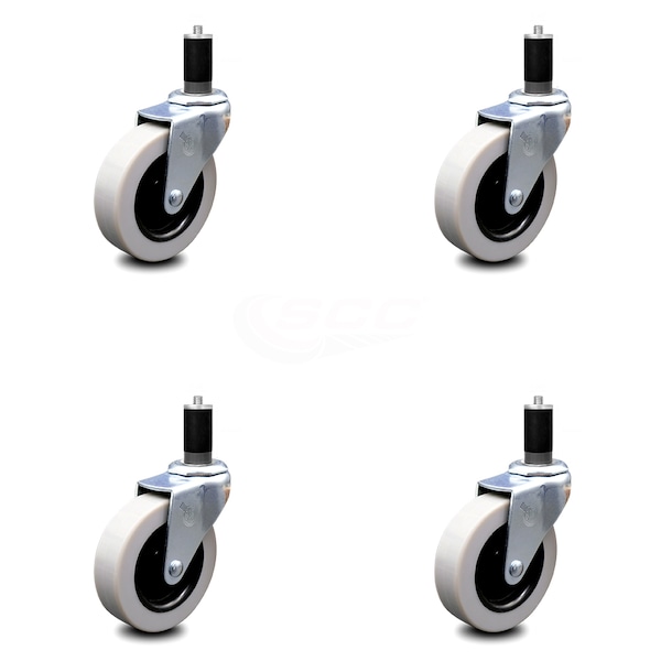 Service Caster 3 Inch Thermoplastic Rubber Wheel 1-3/8 Inch Expanding Stem Caster SCC, 4PK SCC-EX05S310-TPRS-138-4 - main